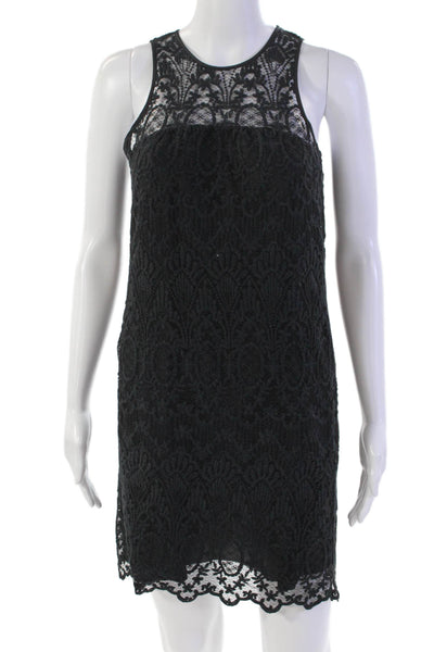 Joie Womens Fahfia Caviar Lace Embroidered Zip Back Mini Dress Blue Size XS