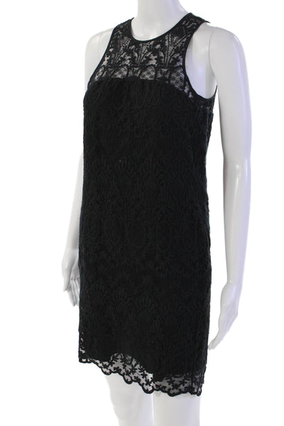 Joie Womens Fahfia Caviar Lace Embroidered Zip Back Mini Dress Blue Size XS
