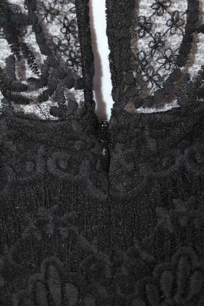 Joie Womens Fahfia Caviar Lace Embroidered Zip Back Mini Dress Blue Size XS