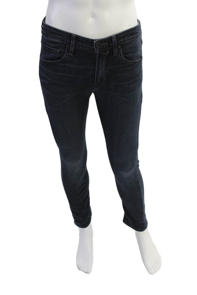 Paige Black Label Mens Croft Dark Wash Mid Rise Skinny Jeans Blue Size 31