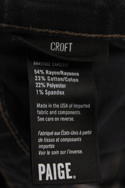 Paige Black Label Mens Croft Dark Wash Mid Rise Skinny Jeans Blue Size 31