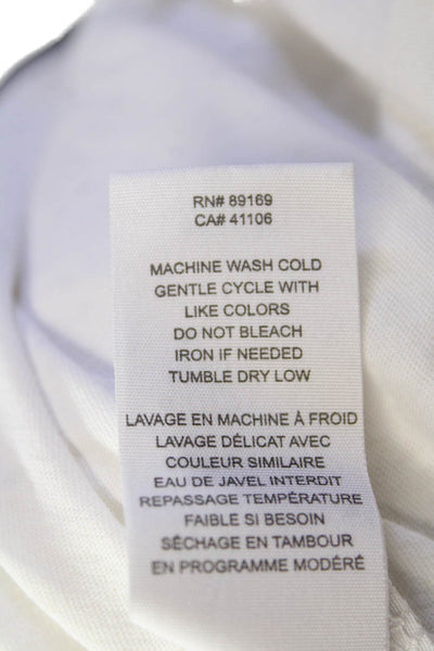Derek Lam 10 Crosby Womens Short Sleeve V Neck Tee Shirt White Cotton Size Small