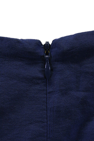 Robert Rodriguez Black Label Womens Square Neck Ruffled Mini Dress Blue Size 8