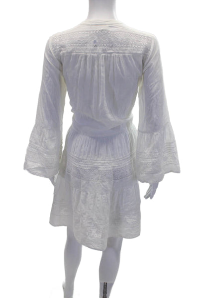 Robert Rodriguez Black Label Womens Square Neck Ruffled Mini Dress Blue Size 8