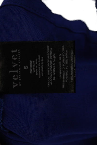 Velvet Womens Cotton Layered Battenberg Lace Short Sleeve Dress Blue Size S