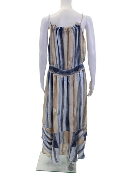 Lola & Sophie Womens Abstract Print Elastic Waist Maxi Tank Dress Navy Size XL