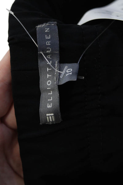 Elliott Lauren Womens Two Pocket Mid-Rise Straight Leg Pants Black Size 10