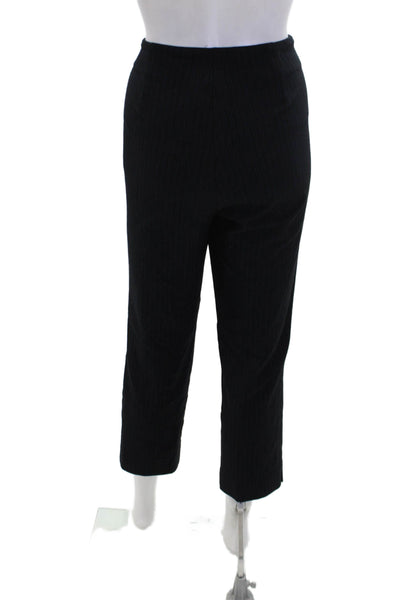 J Envie Womens Flat Front Striped High-Rise Tapered Pants Trousers Black Size 10