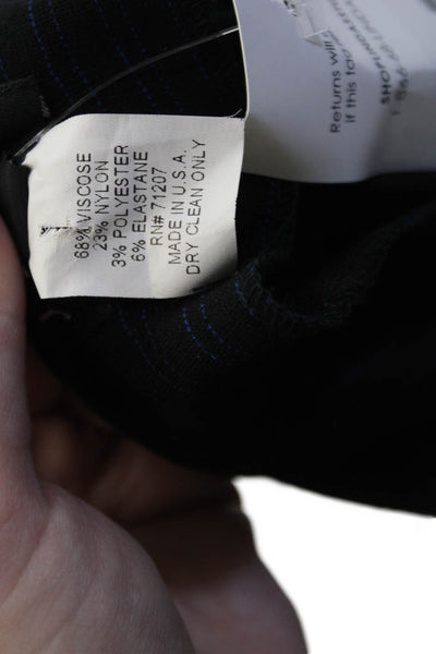 J Envie Womens Flat Front Striped High-Rise Tapered Pants Trousers Black Size 10