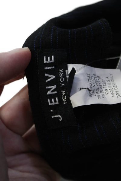 J Envie Womens Flat Front Striped High-Rise Tapered Pants Trousers Black Size 10