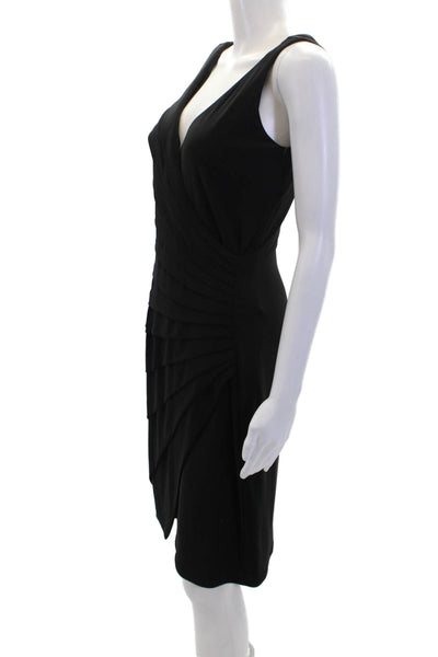 Lauren Ralph Lauren Womens Sleeveless V Neck Pleated Pencil Dress Black Size 4