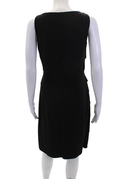 Lauren Ralph Lauren Womens Sleeveless V Neck Pleated Pencil Dress Black Size 4