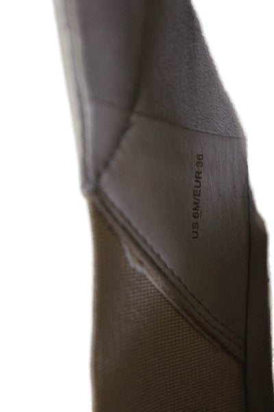 Vince Womens Platform Croc Embossed Slip On Sneakers Beige Size 6