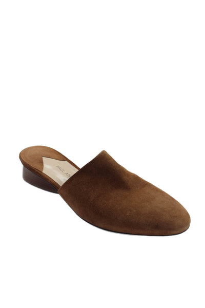 Paul Andrew Womens Suede Slip On Closed Mules Brown Size 6