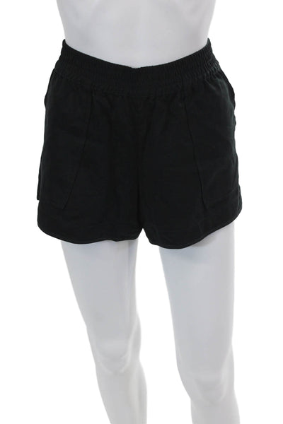 Joie Womens Casual Mid-Rise Stretch Pull-On Shorts Solid Black Size M