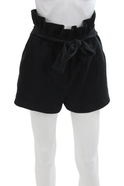 3.1 Phillip Lim Womens Wrap Front High Waisted Zip Button Shorts Black Size XS
