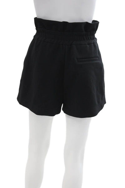 3.1 Phillip Lim Womens Wrap Front High Waisted Zip Button Shorts Black Size XS