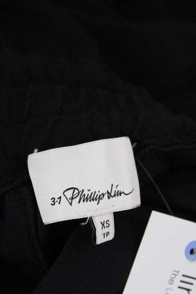 3.1 Phillip Lim Womens Wrap Front High Waisted Zip Button Shorts Black Size XS