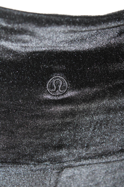 Lululemon Womens Suede Elastic High Waisted Leggings Navy Blue Size 2
