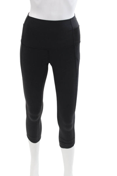 Lululemon Womens High Waisted Elastic Waistband Capri Leggings Black Size 2