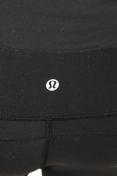 Lululemon Womens High Waisted Elastic Waistband Capri Leggings Black Size 2