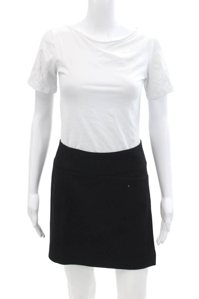Vince Womens A-Line Asymmetrical Zip Up Mini Pencil Skirt Black Size 0