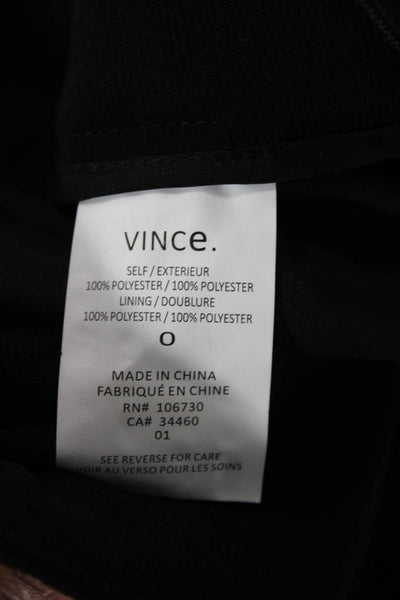 Vince Womens A-Line Asymmetrical Zip Up Mini Pencil Skirt Black Size 0
