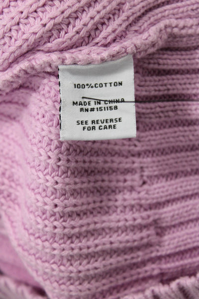 525 Womens Cotton Mock Neck Long Sleeve Knit Pullover Sweater Purple Size S
