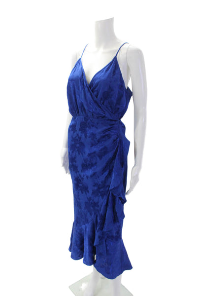 Majorelle Womens Spaghetti Strap Floral Tie Front Dress Blue Size M