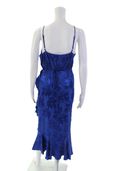 Majorelle Womens Spaghetti Strap Floral Tie Front Dress Blue Size M