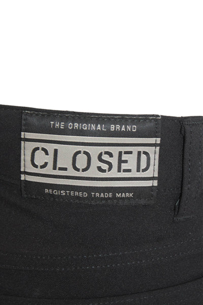 Closed Women's Button Closure Flat Front Straight Leg Pants Black Size 42
