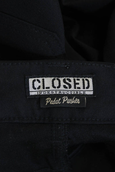 Closed Women's Button Closure Flat Front Straight Leg Pants Black Size 42
