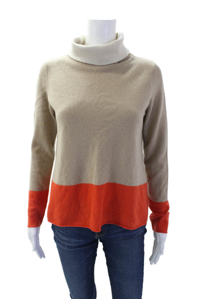 Magaschoni Womens Cashmere Long Sleeve Stripe Turtleneck Sweater Multi Size S