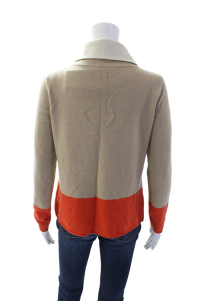 Magaschoni Womens Cashmere Long Sleeve Stripe Turtleneck Sweater Multi Size S