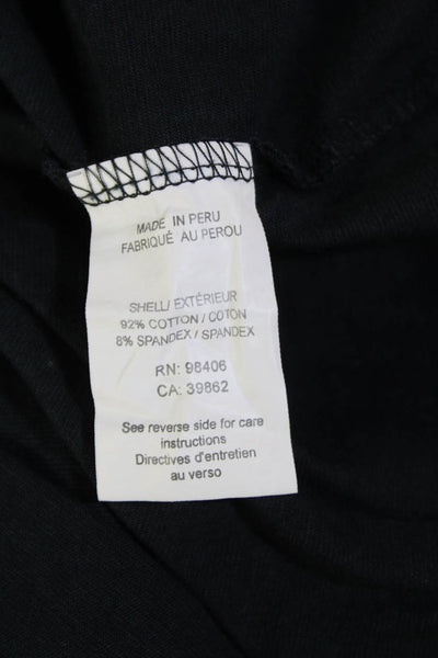 Theory Womens Short Sleeve Scoop Neck Boxy Tee Shirt Navy Cotton Size Medium