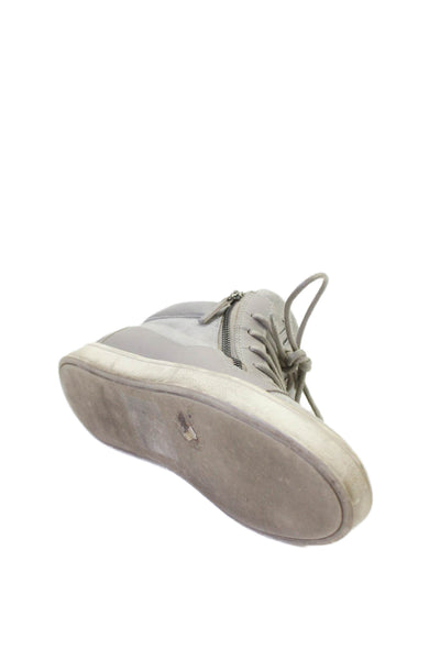 Giuseppe Zanotti Design Womens Double Side Zip High Top Sneakers Gray Suede 39