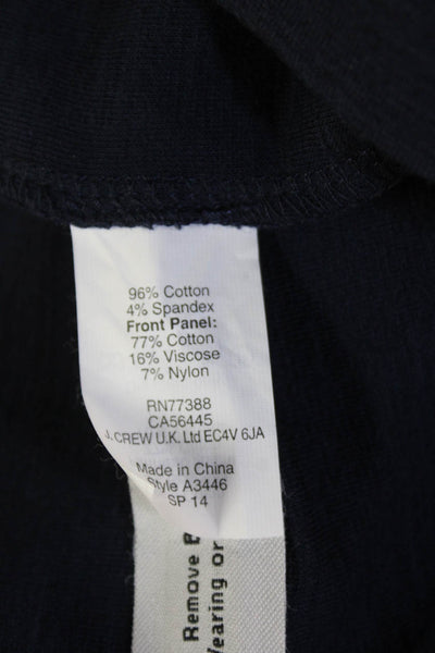 J Crew Womens Cotton Round Neck Short Sleeve Striped Panel Dress Blue Size 0