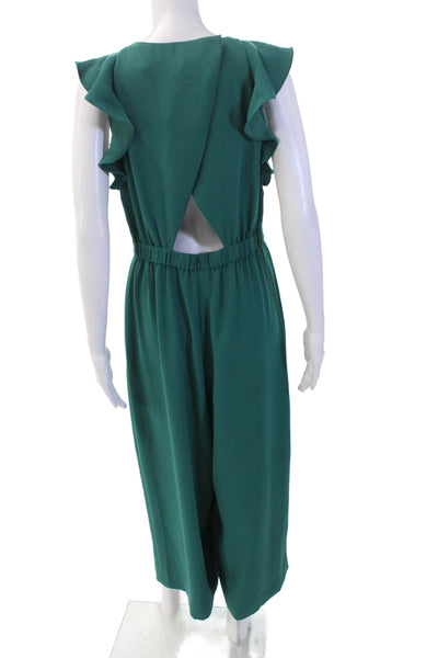 J Crew Womens Sleeveless Open Backed Detail Wide Legged Jumpsuit Green Size 6