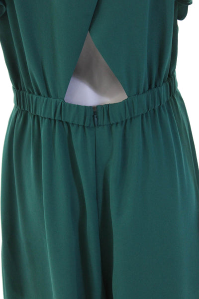 J Crew Womens Sleeveless Open Backed Detail Wide Legged Jumpsuit Green Size 6