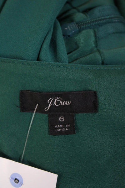 J Crew Womens Sleeveless Open Backed Detail Wide Legged Jumpsuit Green Size 6