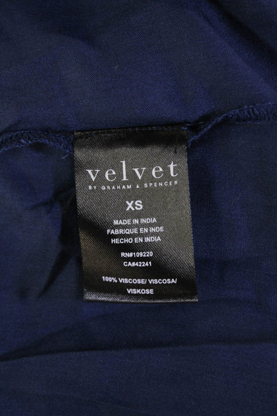 Velvet by Graham & Spencer Womens 3/4 Sleeve V Neck Abstract Dress Navy Size XS