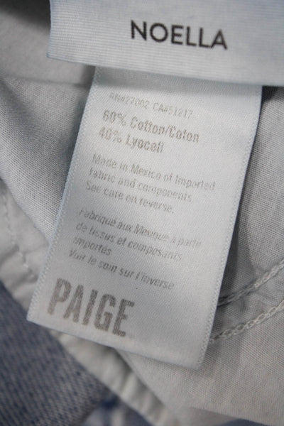 Paige Womens Cotton Zip Button Straight Leg Denim Jeans Blue Size EUR 30
