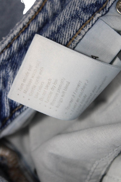 Paige Womens Cotton Zip Button Straight Leg Denim Jeans Blue Size EUR 30