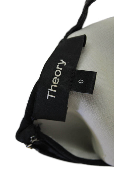 Theory Women's High Neck Sleeveless Tiered Flare Mini Dress Black Size 0