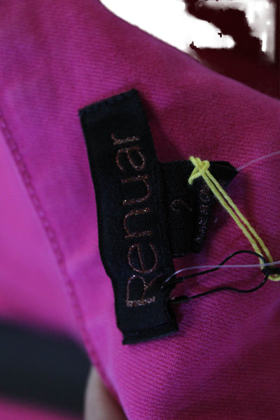 Renuar Womens Cotton Blend Mid-Rise Pull On Straight Leg Pants Pink Size 2