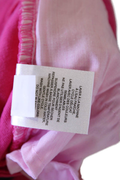 Renuar Womens Cotton Blend Mid-Rise Pull On Straight Leg Pants Pink Size 2