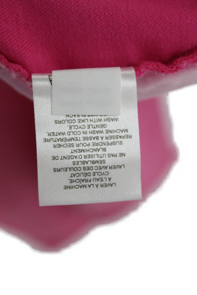 Renuar Womens Cotton Blend Mid-Rise Pull On Straight Leg Pants Pink Size 0