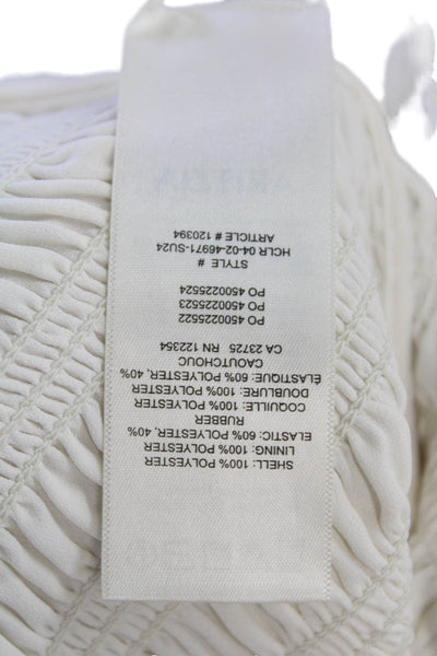 Wilfred Womens Smocked Off The Shoulder Sleeveless Blouse White Size M