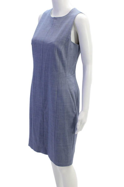 M.M. Lafleur Womens Sleeveless Zippered Knee Length Shift Dress Blue Size 4