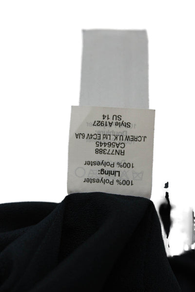 J Crew Womens Scalloped Edge Detail Zippered Sleeveless Dress Dark Blue Size 8